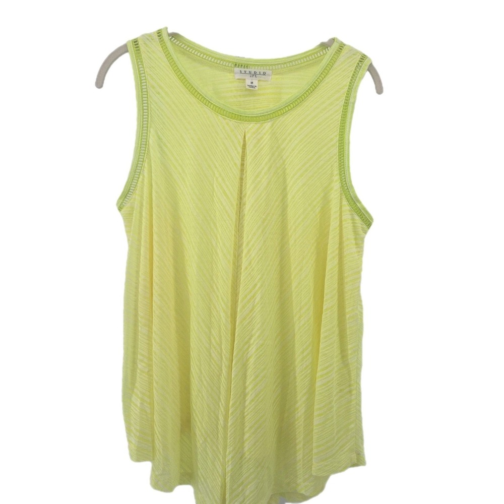 Studio JPR Women's Medium Neon Yellow & Lime Loose Fit Jersey‎ Sleeveless Top